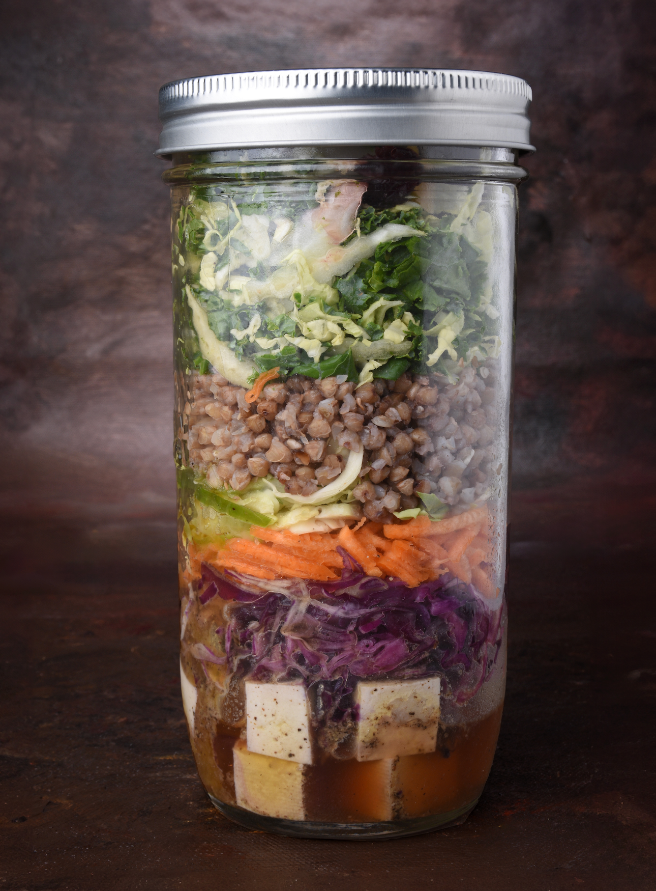 Cruciferous Crunch Strata Salad Jar