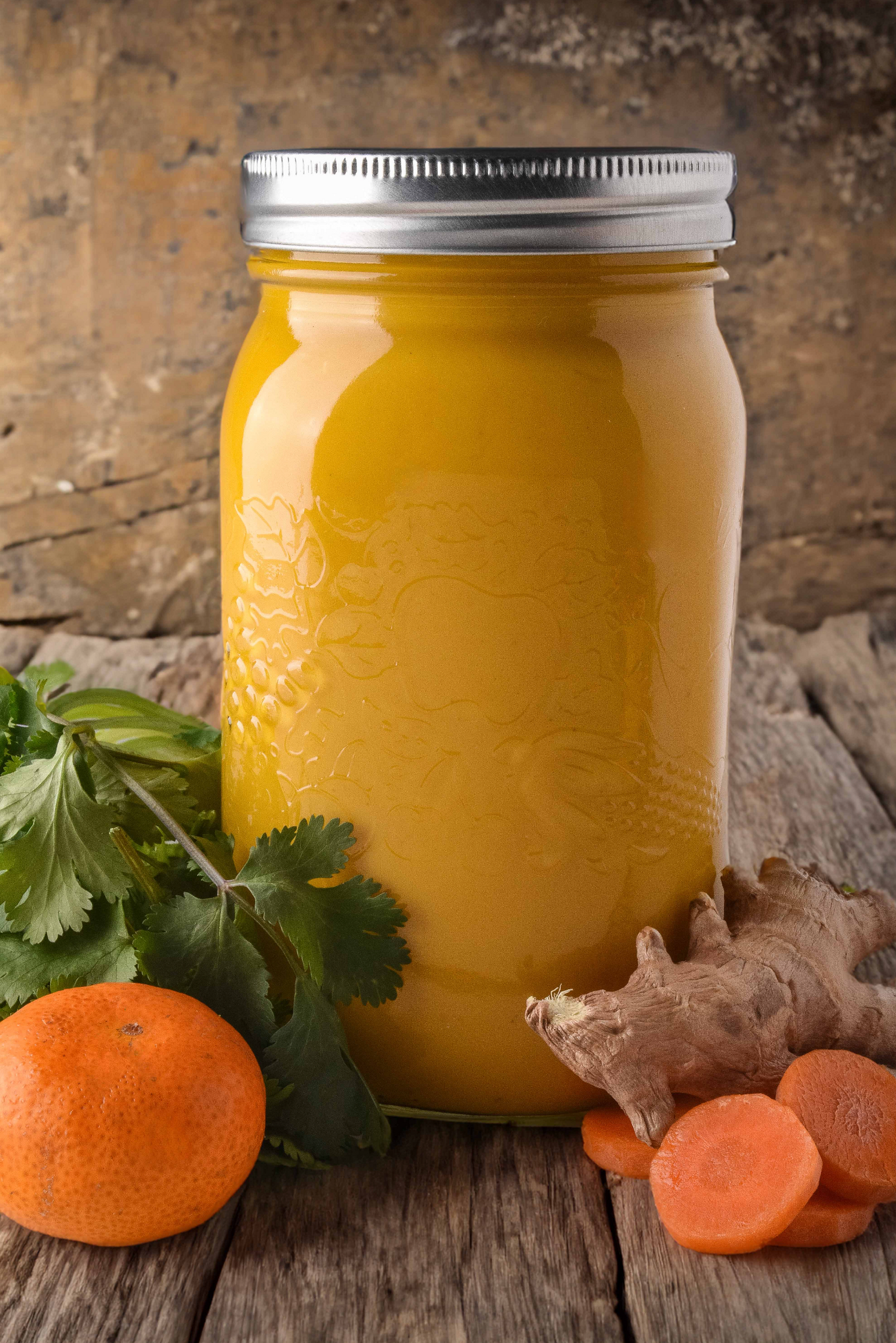 Coriander Carrot Orange Ginger Soup Jar